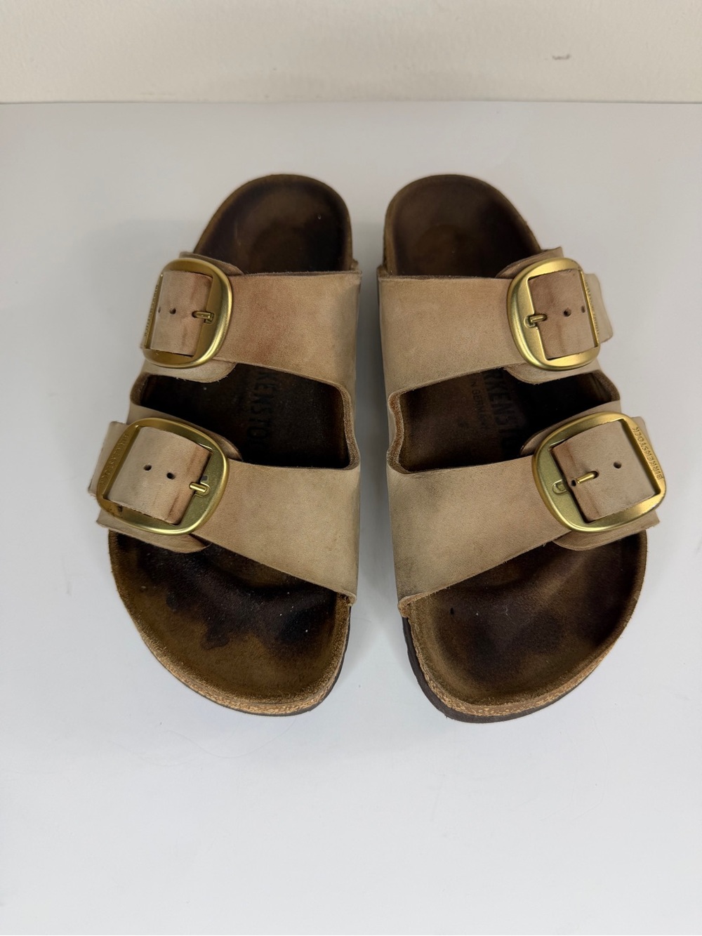 Birkenstock Sandals Slides Women Size 38 US 7 Double Strap Tan Buckle Germany - Picture 16 of 16
